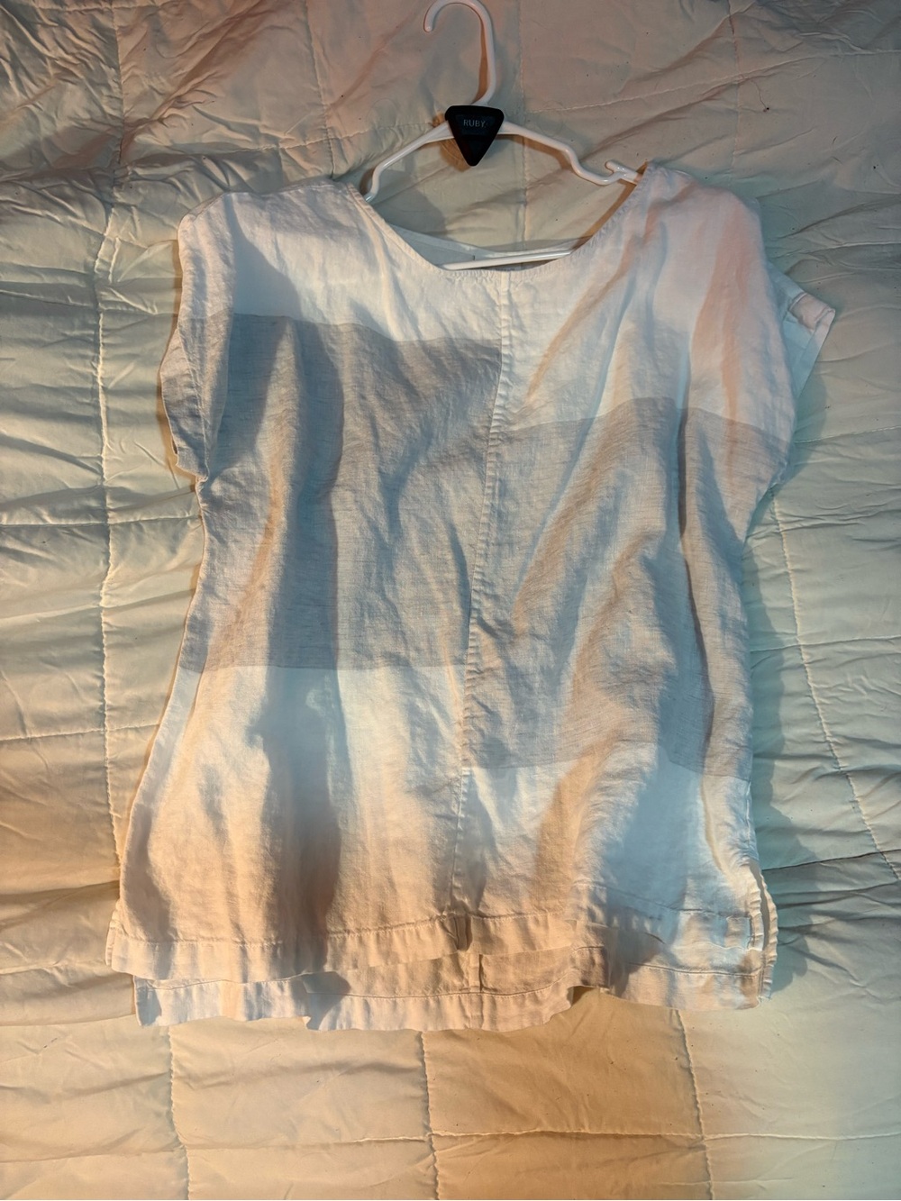 J. Jill Light Blue Embroidered Striped Cotton Blouse - Picture 7 of 8
